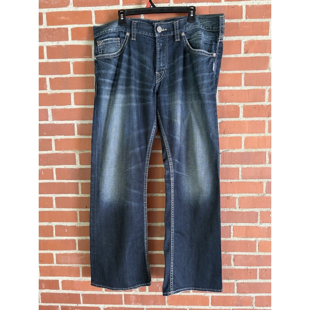 Silver Jeans Co Zac Relaxed Fit Straight Leg Blue Denim Jeans M4408SMC362 38 X32